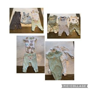 Cute, neutral baby boy outfits, warm to cool weather